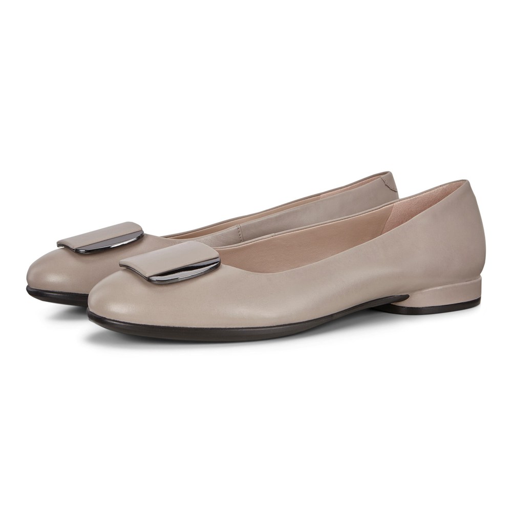 ECCO Womens Ballerinas Grey - Anal Shoes - IRX-387956